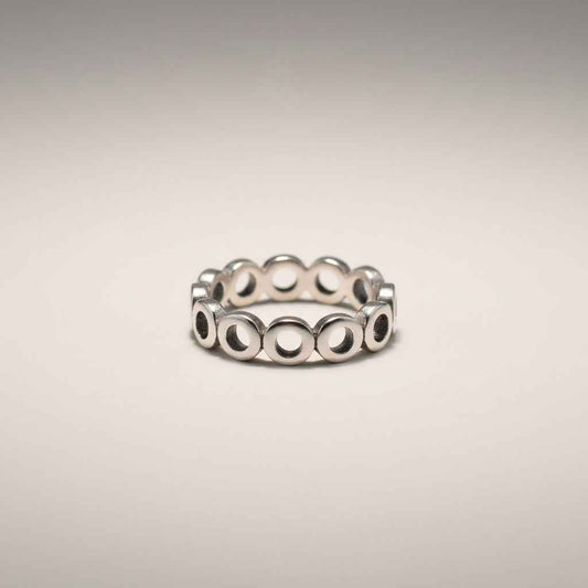Open Discs Ring In Silver Plate