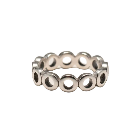 Open Discs Ring In Silver Plate