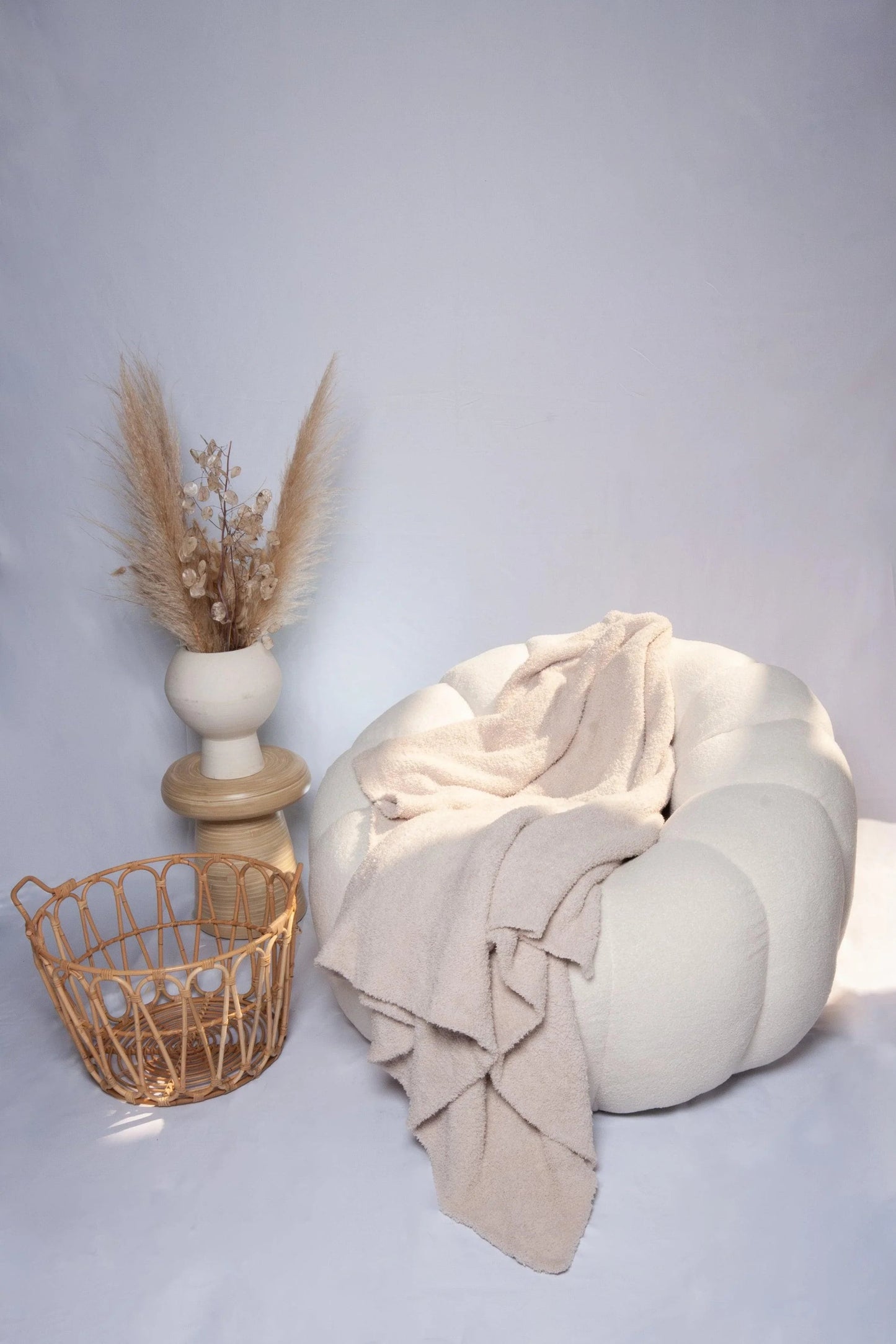 Blushing Beige Solid Double Layered Extended Throw