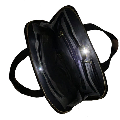 Sac à main en cuir noir, Justine