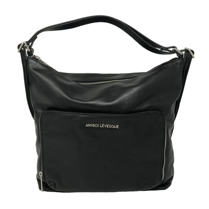 Sac à main en Cuir véritable Transformable Noir - Alexandra