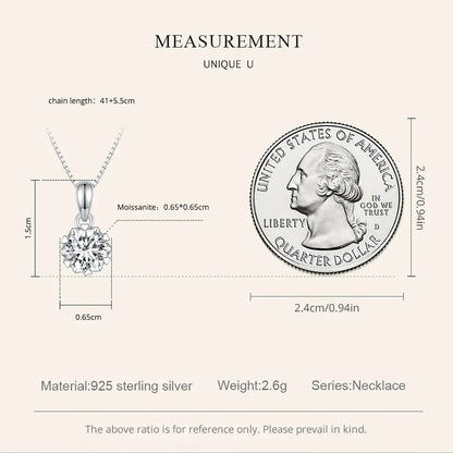 Stellar Shine 1ct Moissanite Sterling Silver Pendant Necklace