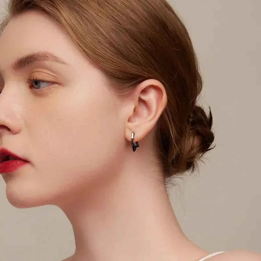 925 Sterling Silver Starlike Earrings - Minimalist Star Shape Ear Buckle for Women - Fashion jewelry SCE1136