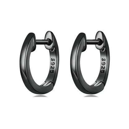 Genuine Sterling Silver Hoop Earrings - Elegant Rose Gold Color - Women's Fashion jewelry SCE808