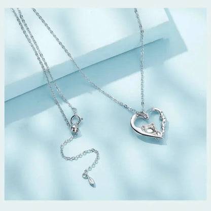 925 Sterling Silver Baby Panda Crystal Necklace | Enamel Cute Animal Charm Chain Link | Women'S Gift - 17.71'' Scn453
