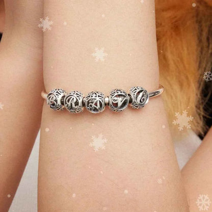 925 Sterling Silver Initial Charm Bead