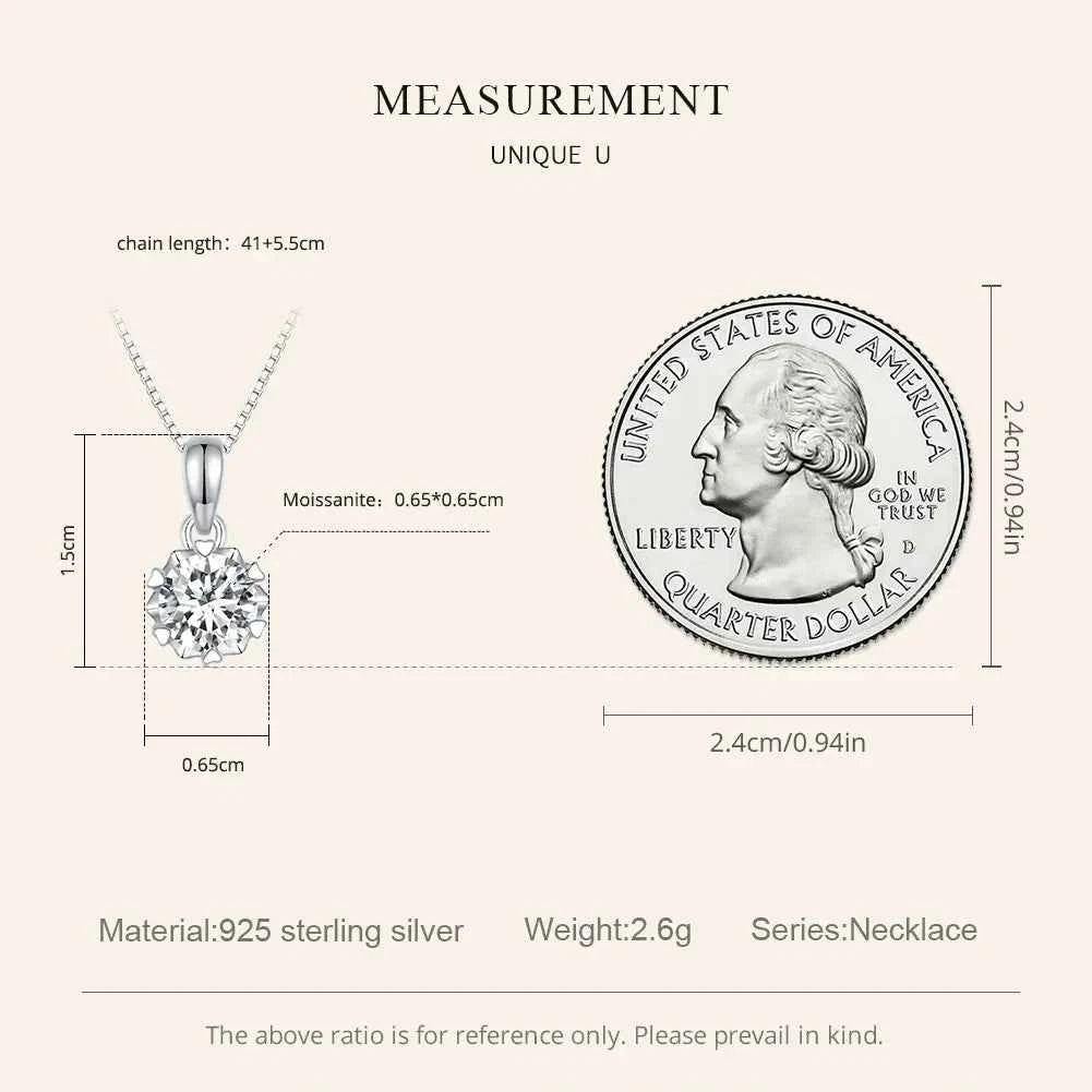 Stellar Shine 1ct Moissanite Sterling Silver Pendant Necklace