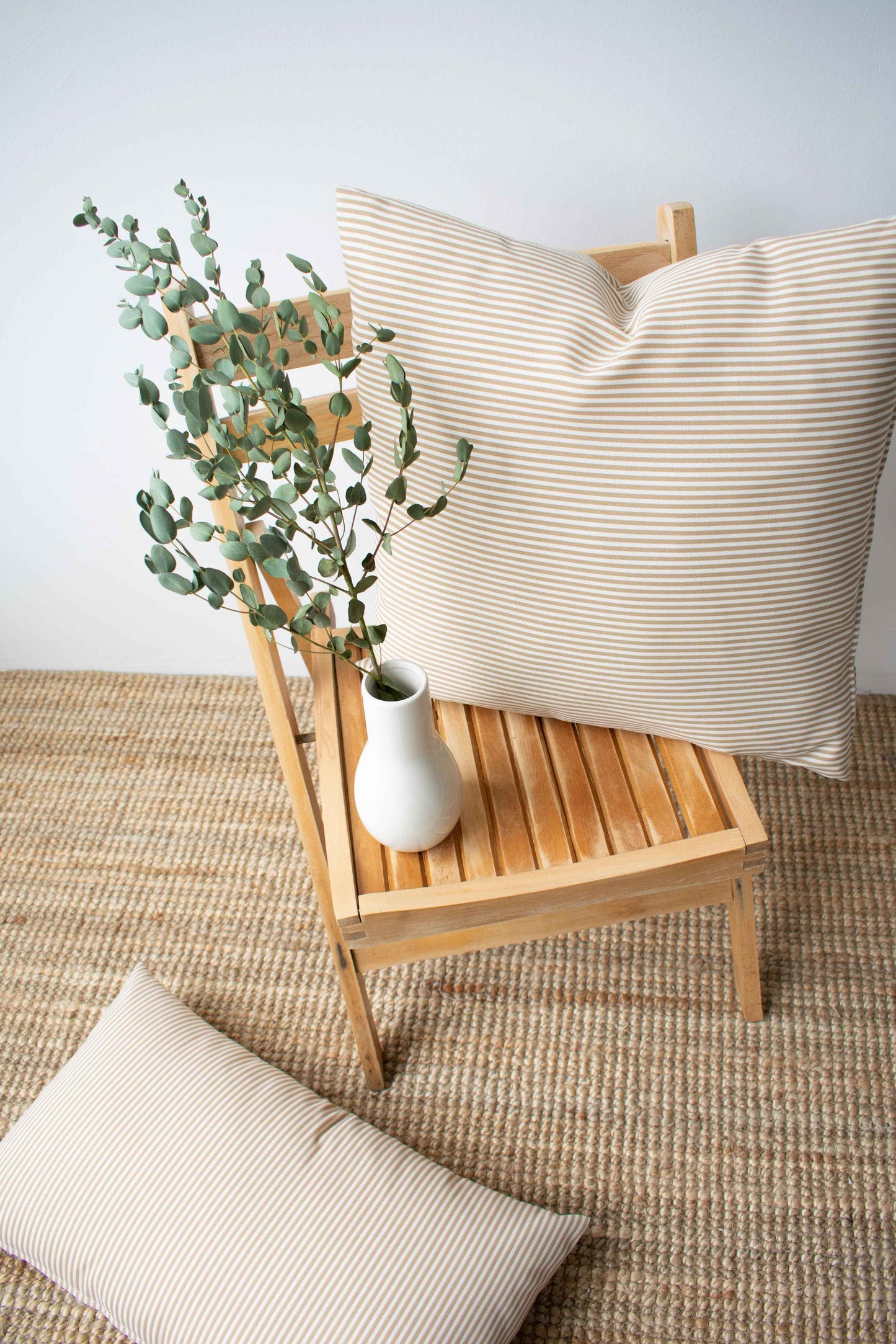 OUTDOOR PILLOW - TAN STRIPE 20"