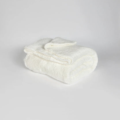 White Solid Double Layered Extended Throw