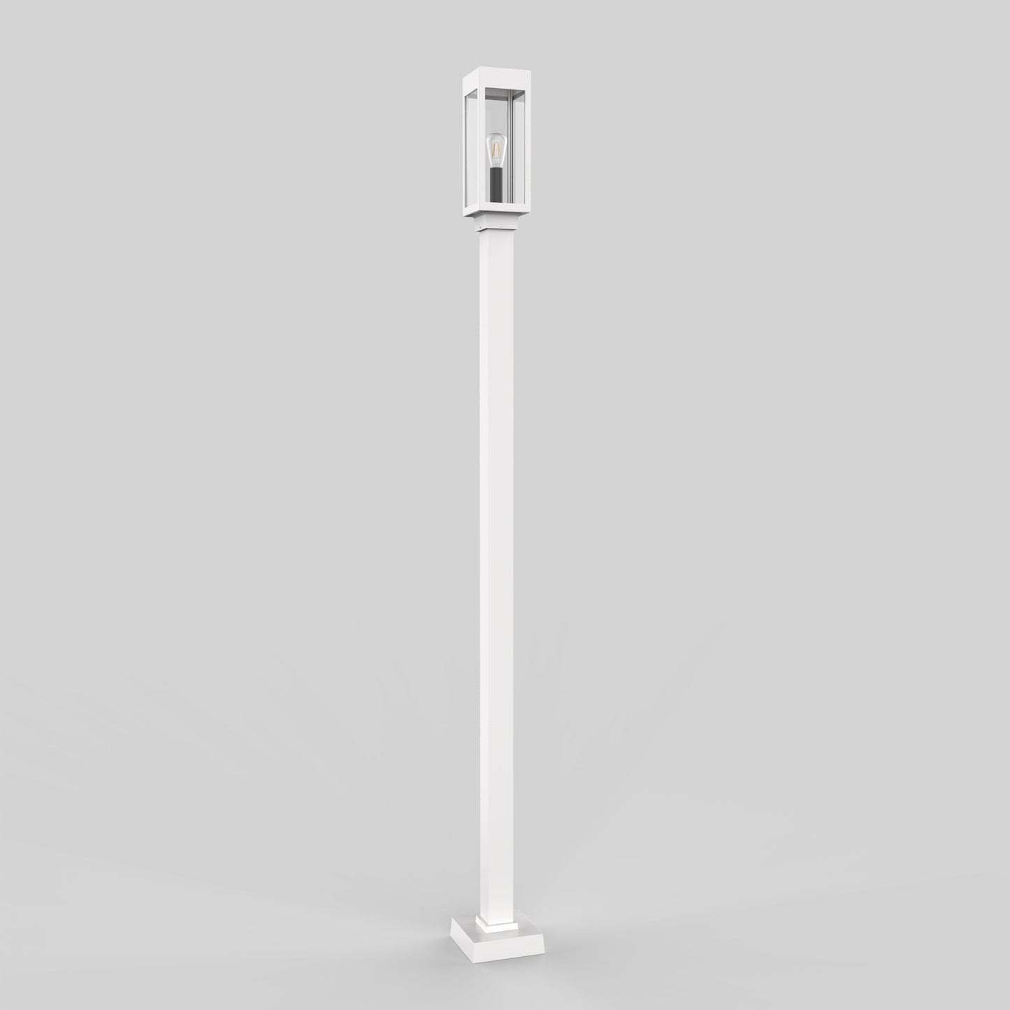 Poteau d’aluminium carré de 3’’ avec base soudée