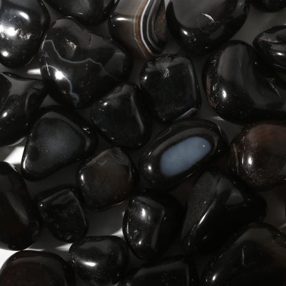 Agate Black Tumbled Stones