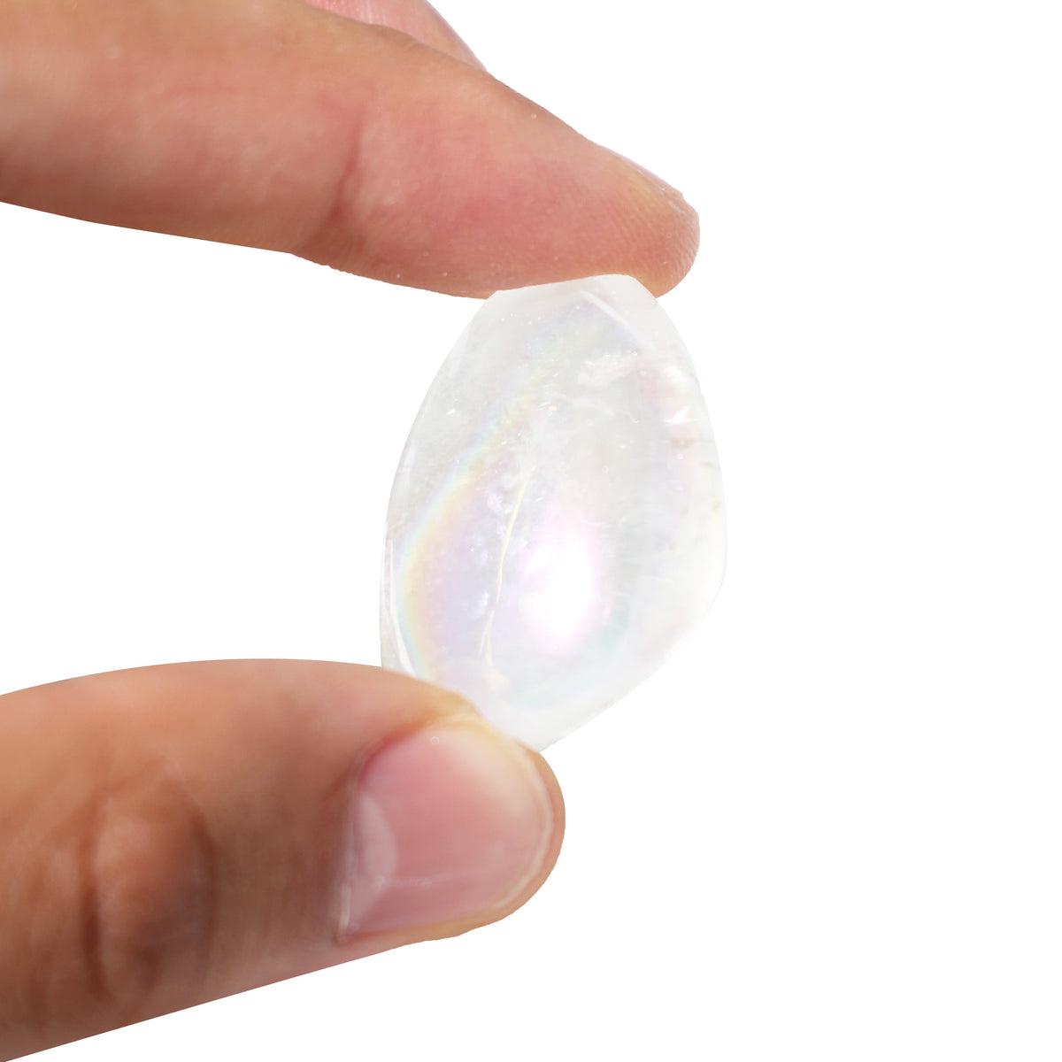Rainbow Aura Clear Quartz Tumbled Stones (Enhanced)