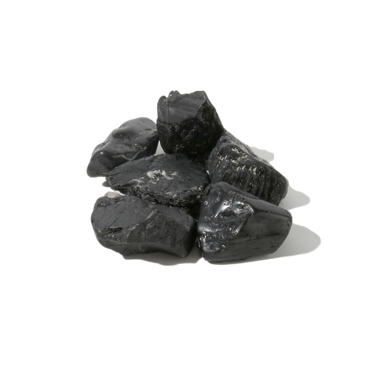 Black Tourmaline Tumbled Stones A - Free Form - 1lb