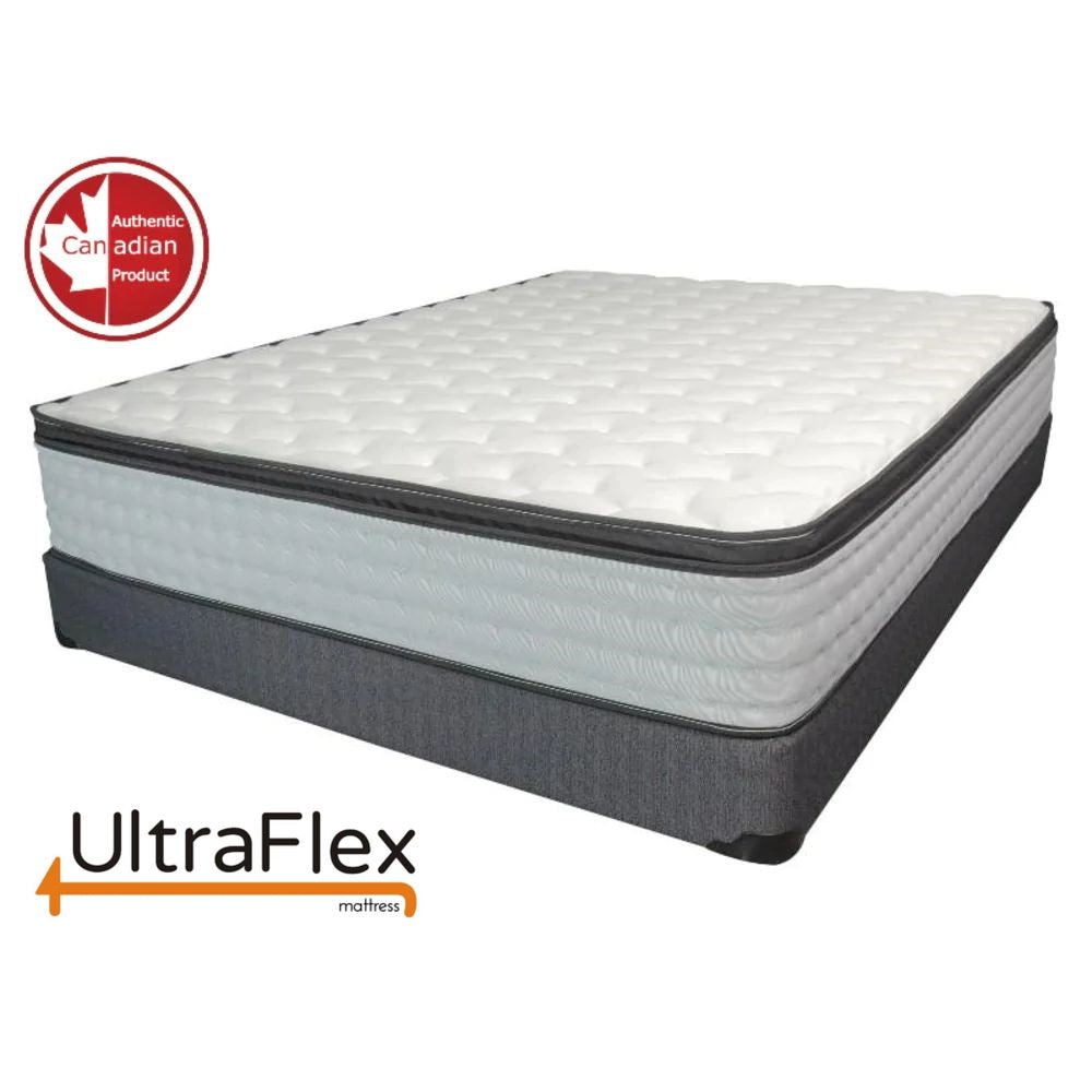 UltraFlex® LUSH- 12" Orthopedic Eurotop Pocket Coil Premium Foam Encased, Eco-friendly Hybrid Mattress (Made in Canada) with Waterproof Mattress Protector