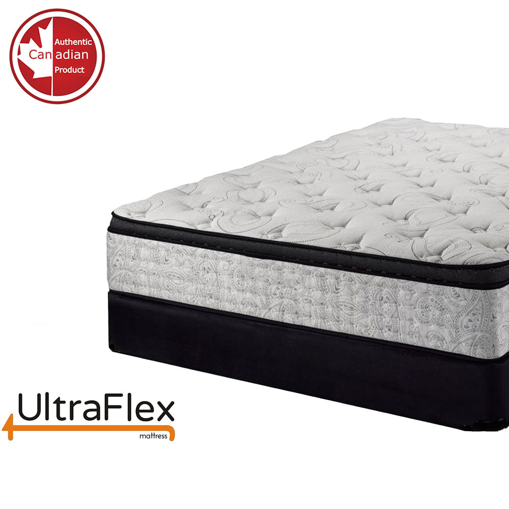 UltraFlex® OASIS- 12” Hybrid Orthopedic Eurotop, Spinal Care Pocket Coil, Premium High Density Foam Encased, Pressure Relieving Comfort Foam and HDcoil Pocketed, Eco-Friendly Mattress (Made in Canada)