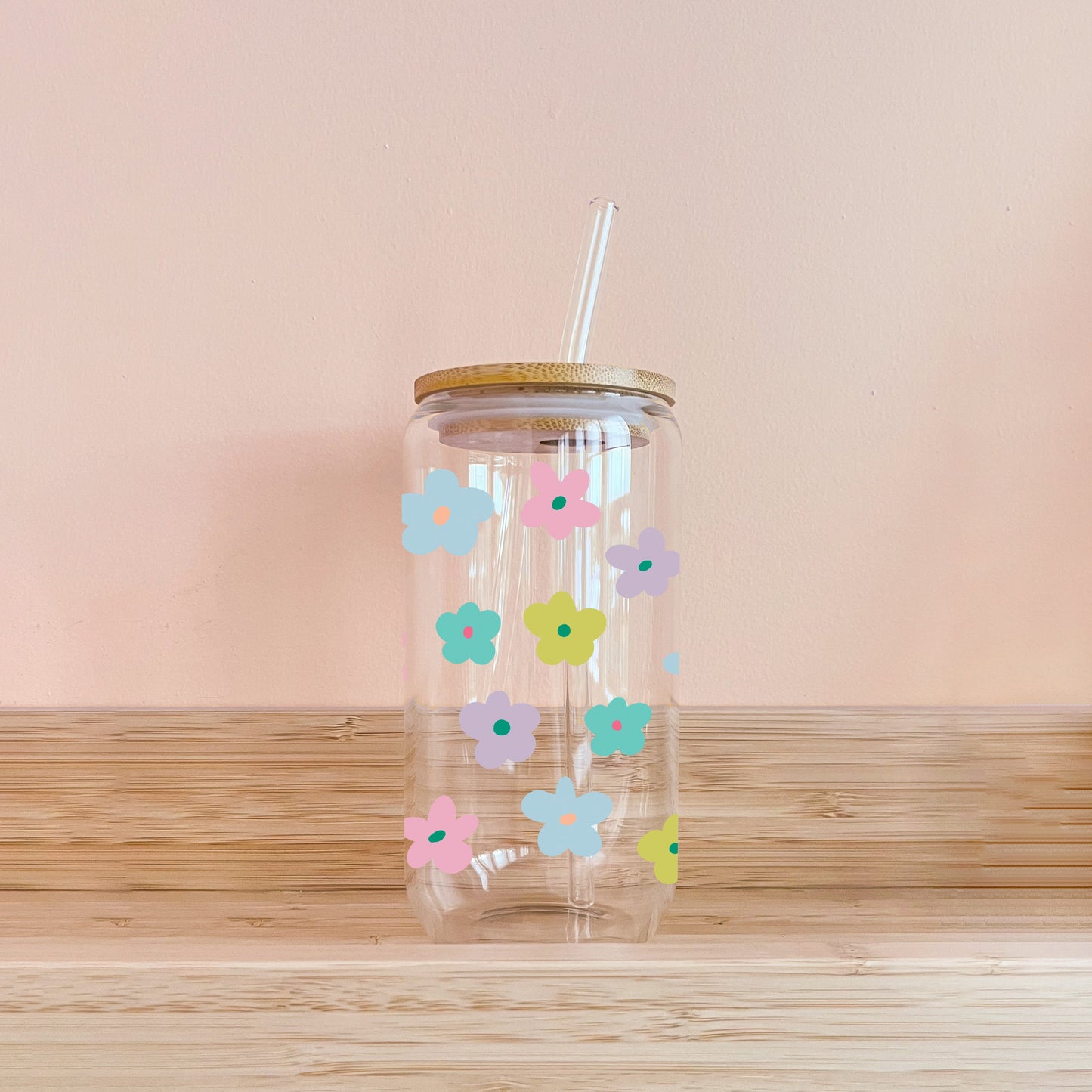 Boho-Glas - Pastellblüten