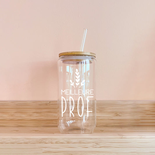 Boho-Glas - Beste Lehrerin - weiß