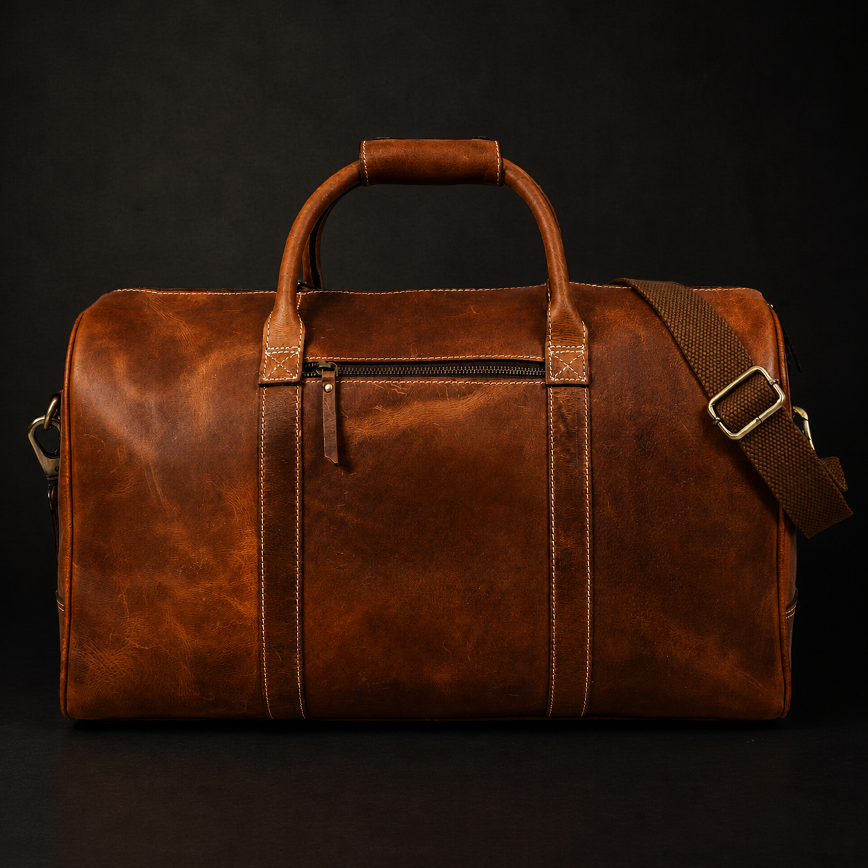 The Wayfarer Bag – Cognac Classic Duffle Bag aus Vollnarbenleder