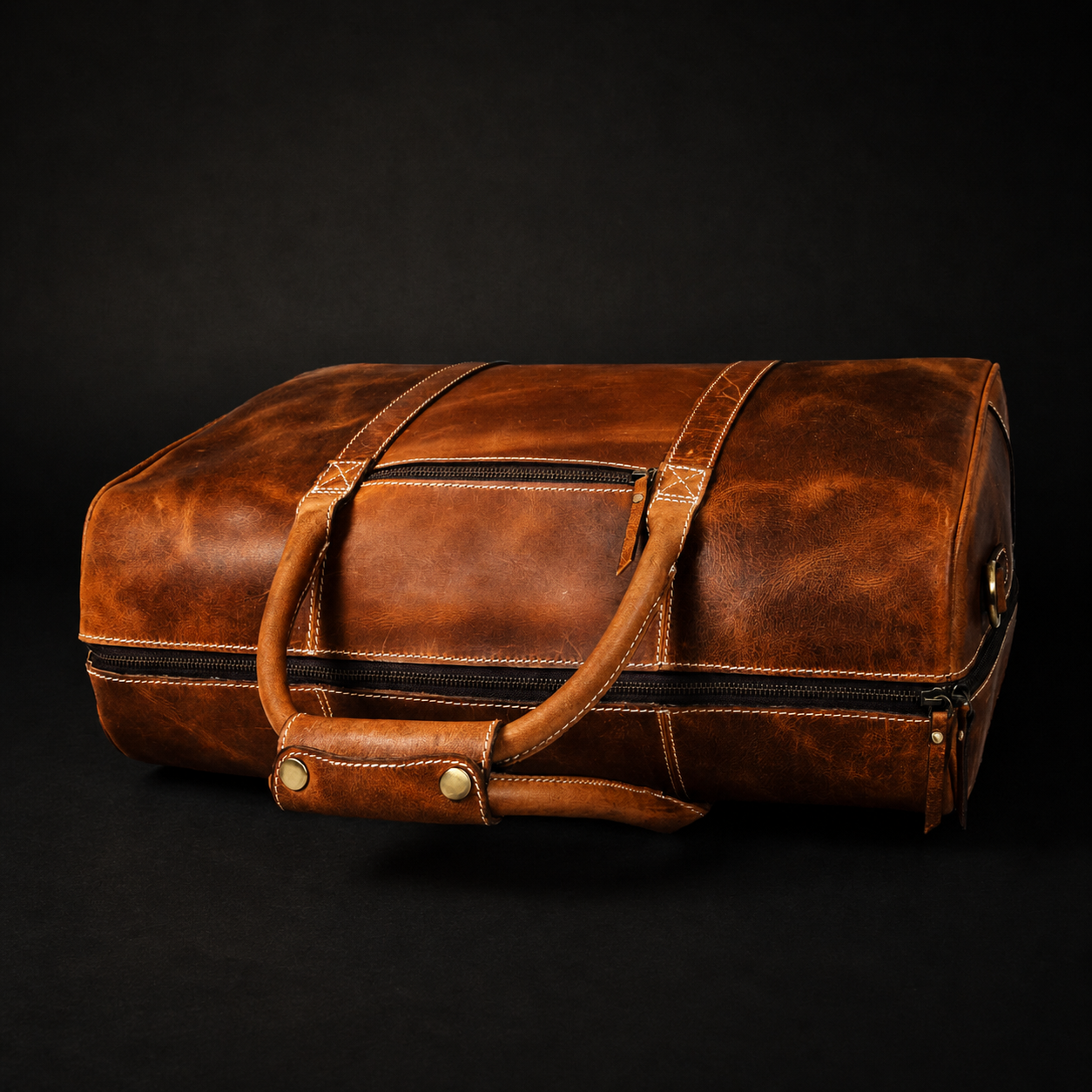 The Wayfarer Bag – Cognac Classic Duffle Bag aus Vollnarbenleder
