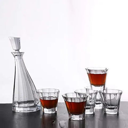 Crystal Decanter Whiskey Set - 7 Piece Luxury Barware Collection