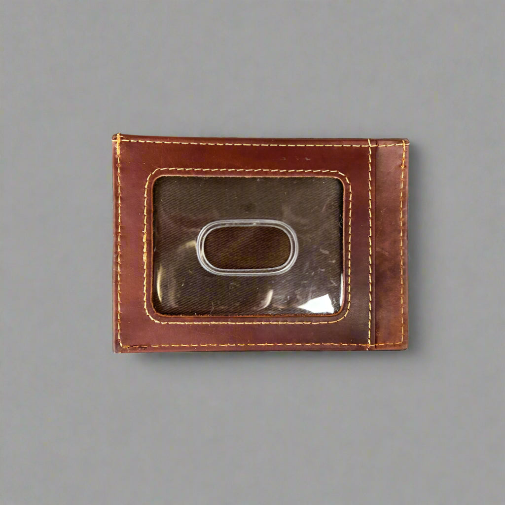 Men’s Cow Leather Card Case with ID Window