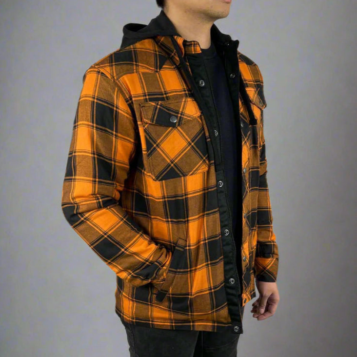 Men’s Armored Shirt with Removable Hoodie