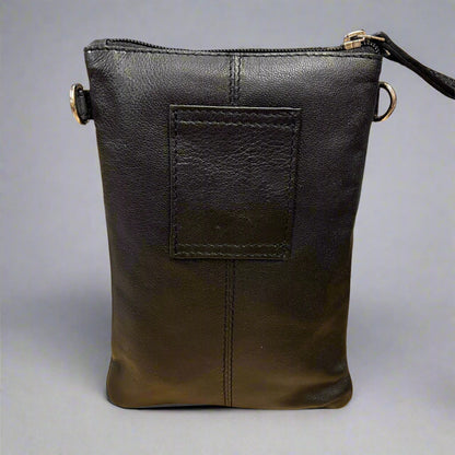 Greenwood Leather Mini Crossbody Bag with 3 Zipper Pockets