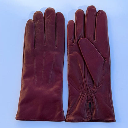 Women's Drum Dyed Lamb Leather Gloves with Wool Blend Lining