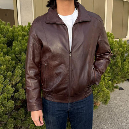 BOL Men's Ting Bomber Lambskin Leather Jacket