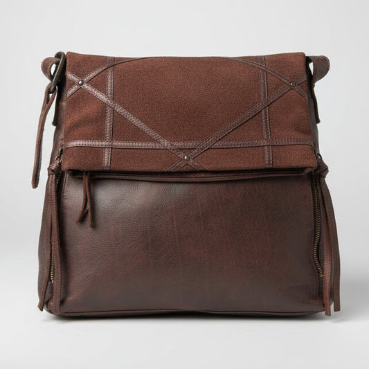 MET Women's Convertible Leather Bag, Foldover Design