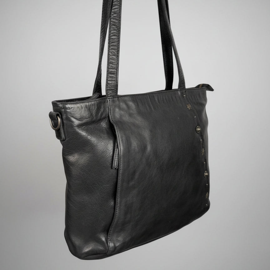 MET Leather Handbag for Women.Tote with Dual Handles