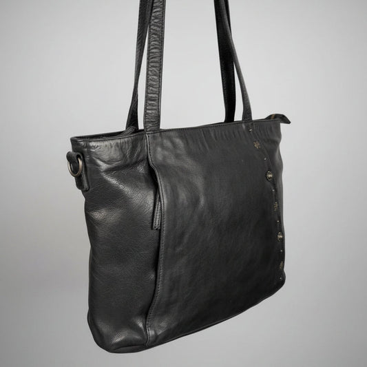 MET Leather Handbag for Women.Tote with Dual Handles