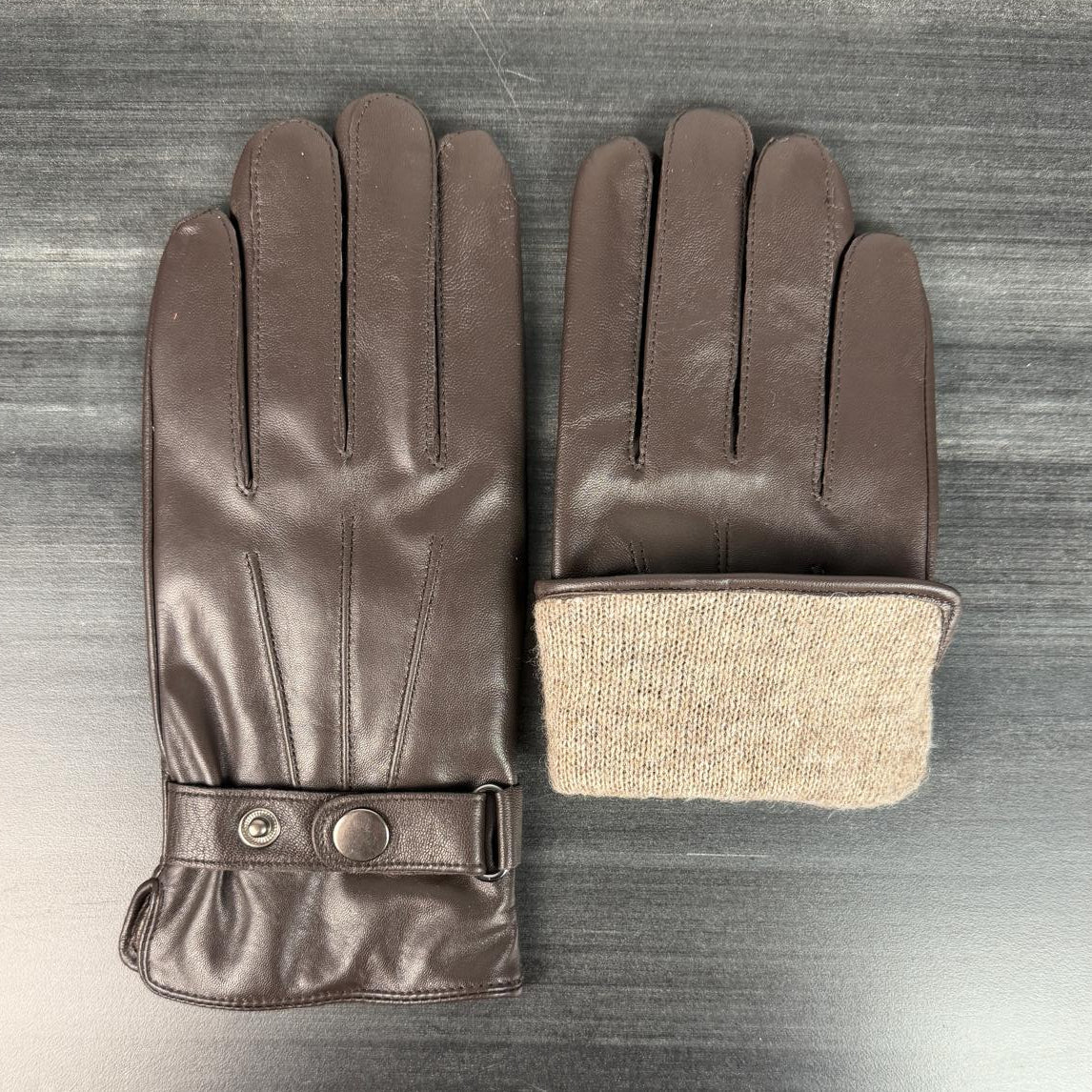 Men's Lamb Leather Gloves with Wool Blend Lining