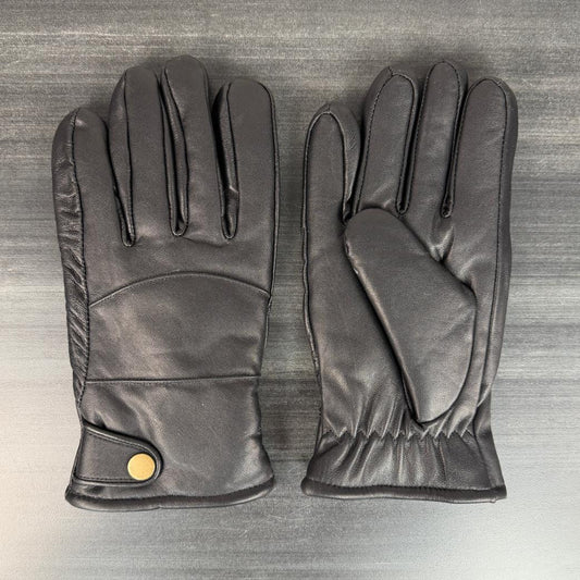 Men’s Sheep Leather Winter Gloves with Thick Fleece