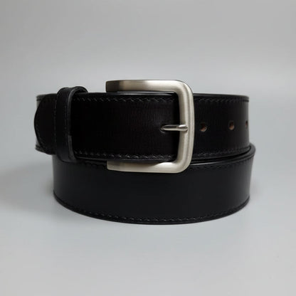 Men’s Buff Grain Leather Travel Belt with Secret Internal Zipper Pocket