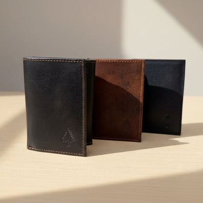 Greenwood Leather Men’s Tri-Fold RFID Wallet
