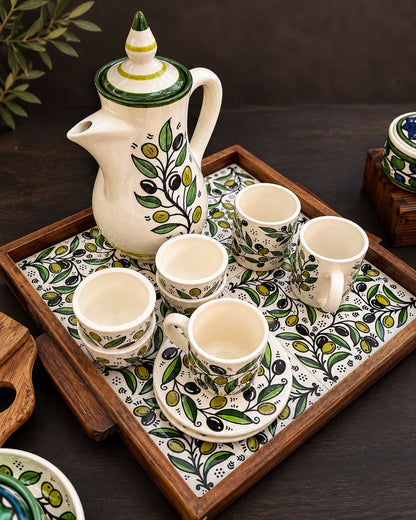 Handmade Palestinian Ceramic Small Serving Tray for Appetizers, Desserts, or Decor