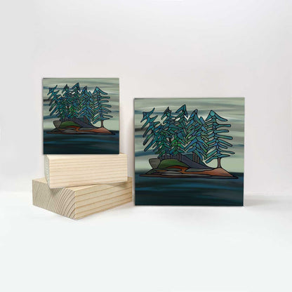 Druck auf Holzblock - Little Island