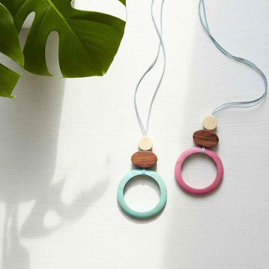 Wooden Open Circle Pendant Necklace