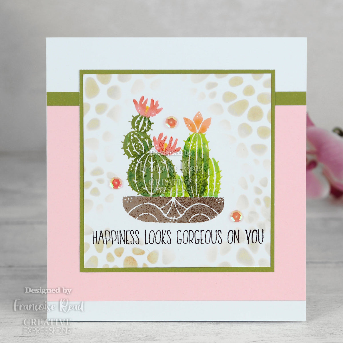 Woodware Clear Singles Build A Cactus 4 in x 6 in Stamp