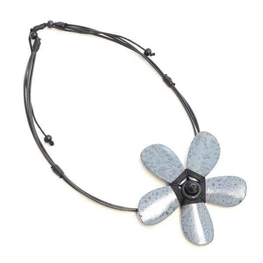 Large Wooden Flower Necklace