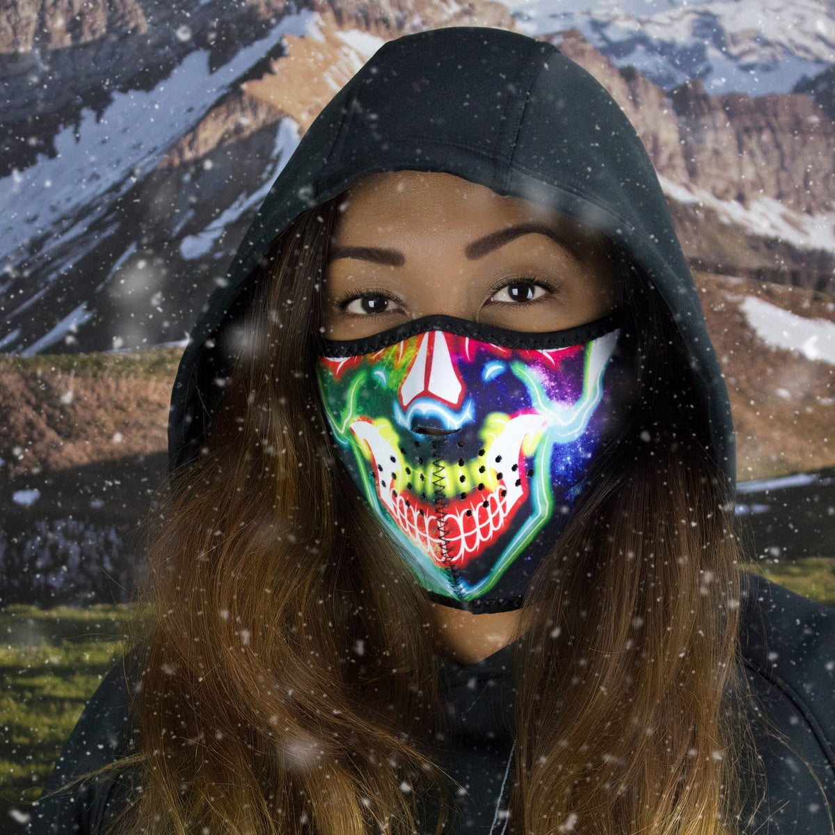 ZANheadgear Multi-Color Skull Neoprene Half Mask