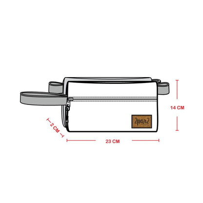 Double Pencil Case Navy Flower Print