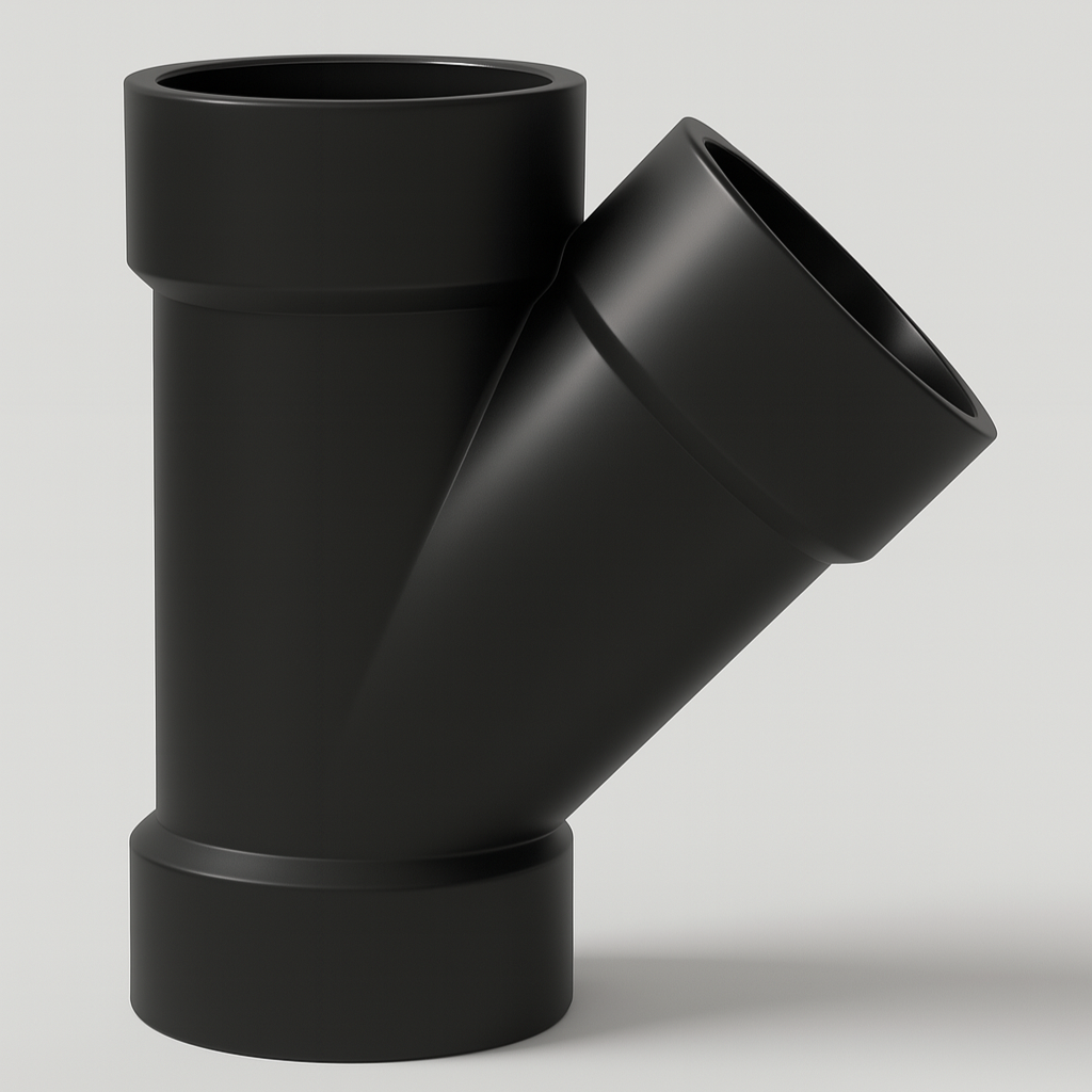 LESSO ABS 45° Reducing Wye — Hub × Hub × Hub DWV, cUPC Certified