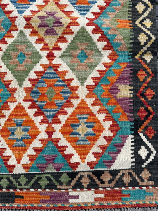 Afghan Maimana Kelim Läufer | 63 x 203 cm