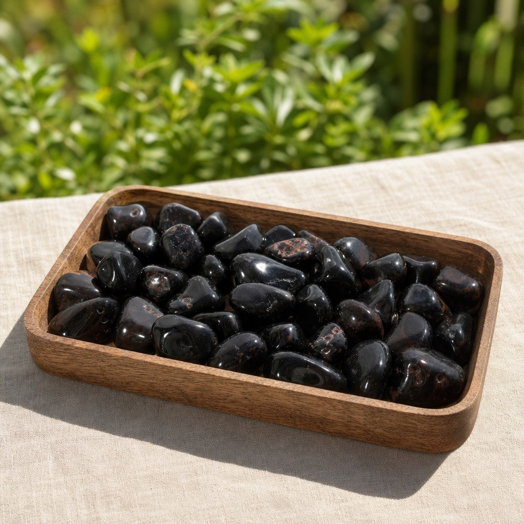 Agate Black Tumbled Stones