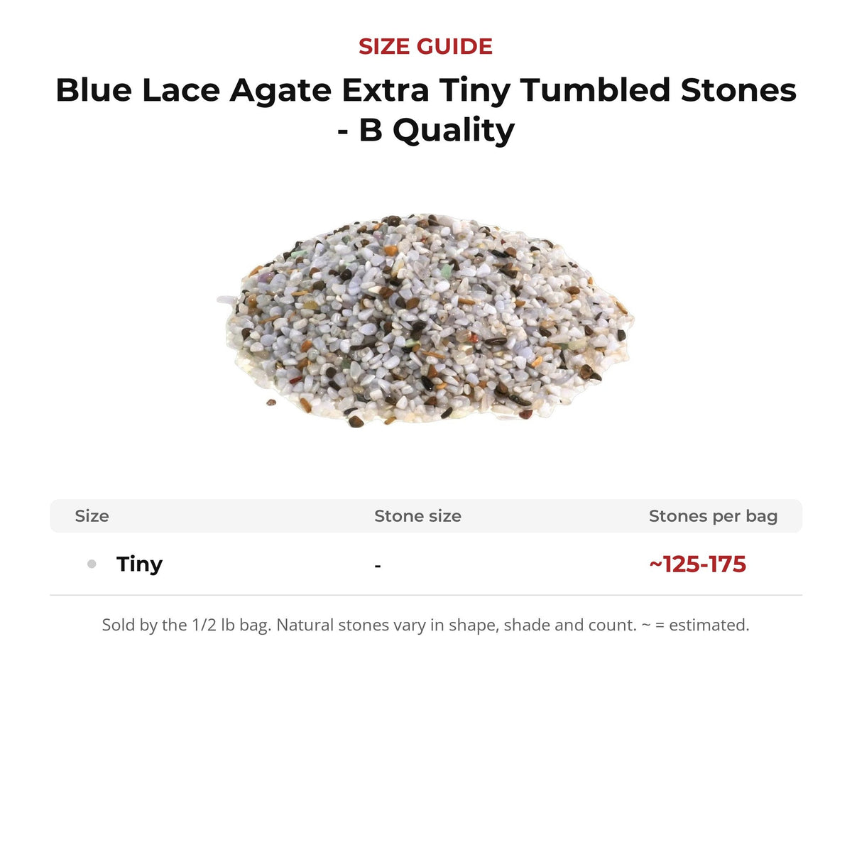 Blue Lace Agate Extra Tiny Tumbled Stones - B Quality