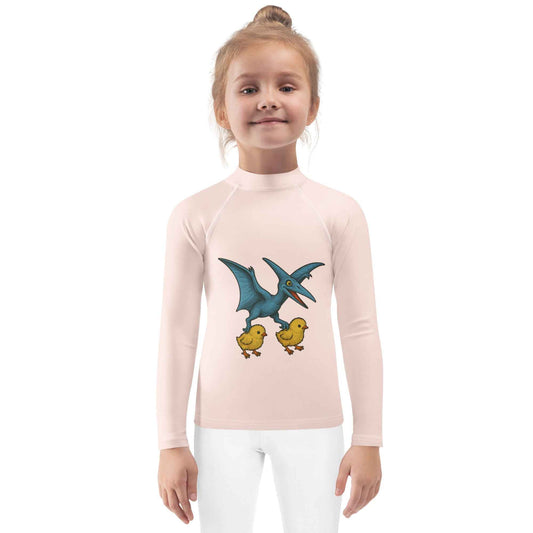 Chickasaurous Pteropoultry Kids Rash Guard
