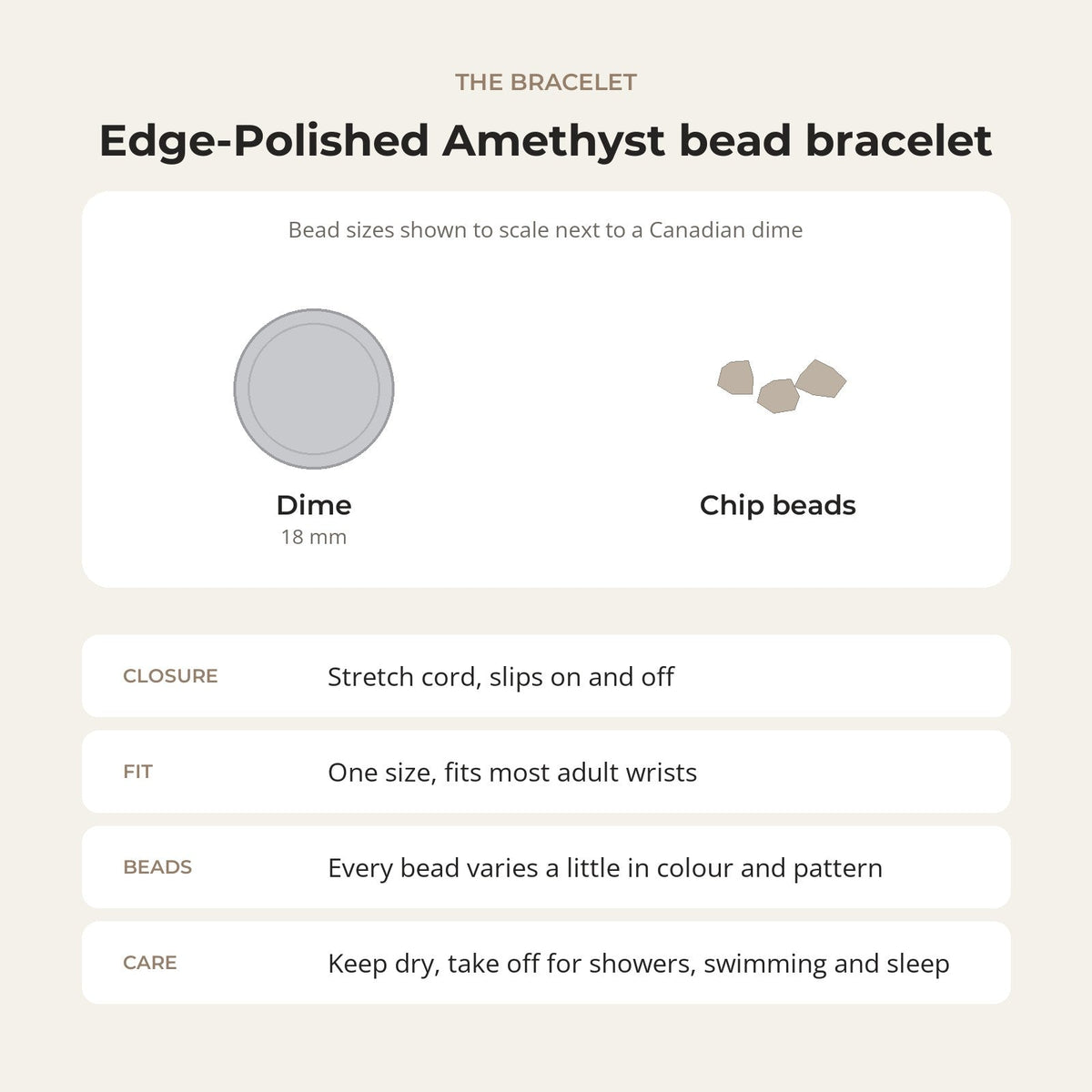 Amethyst Edge Polished Chip Bracelet