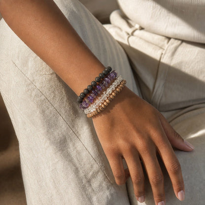 Amethyst Edge Polished Chip Bracelet